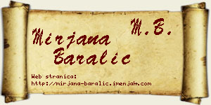 Mirjana Baralić vizit kartica